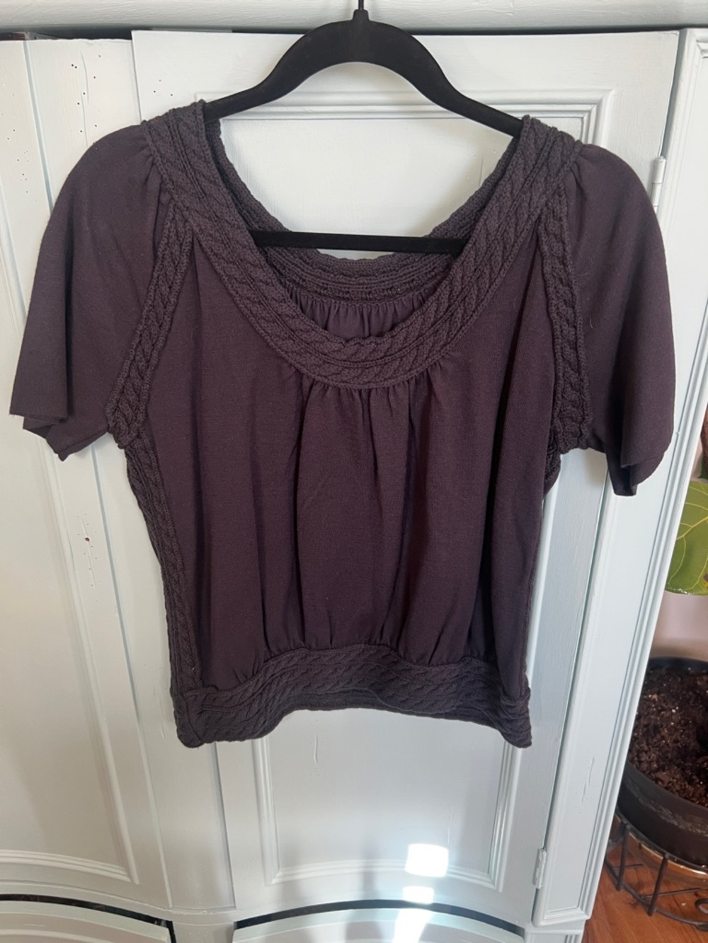 Cabi Women's Braided Scoop Neck Top - Navy Blue